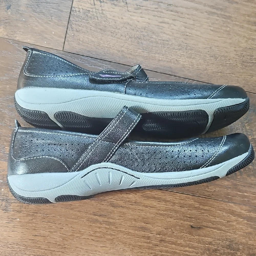 Dansko Black Mary Jane Flats with Purple Insole